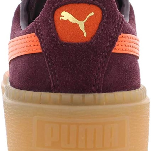 Puma Suede Platform Sneakers - Burgundy and Orange - Picture 4 of 6
